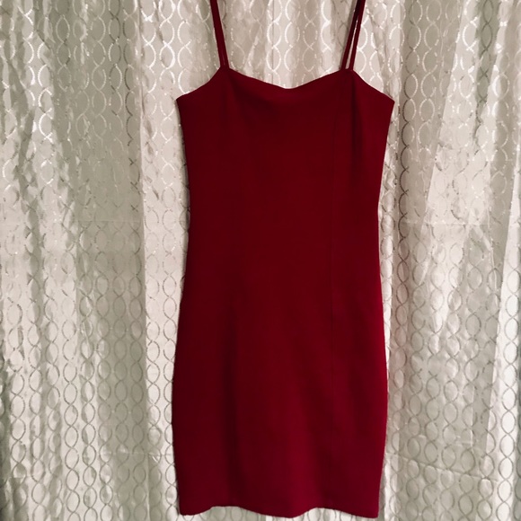 Forever 21 Burgundy Spaghetti Strap Dress Simple Lil Dress Great to Layer Medium - Picture 4 of 9